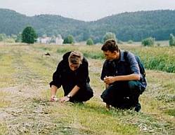 Uczniowie Gimnazjum nr 1 w Rumii wykonują pomiary pH gleby